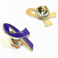 Domestic Violence Awareness Metal Lapel Pins Hard Enamel Purple Ribbon Lapel Pins